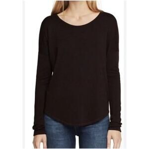 Rag & Bone Jean The Knit Vee Hudson Top in Berry Port Purple Heathered S